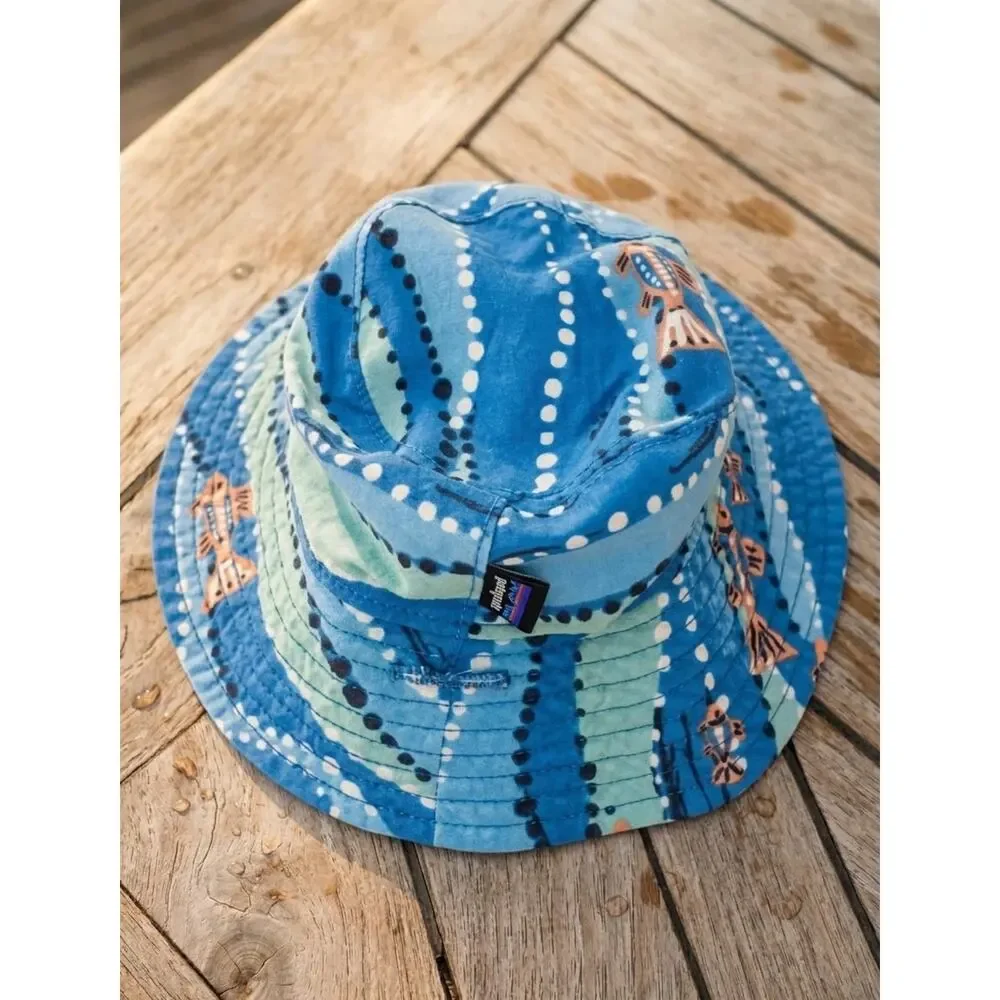 Patagonia NWOT Baby Sun Bucket Hat, Size 3M kids Children’s Cap Designer Fish